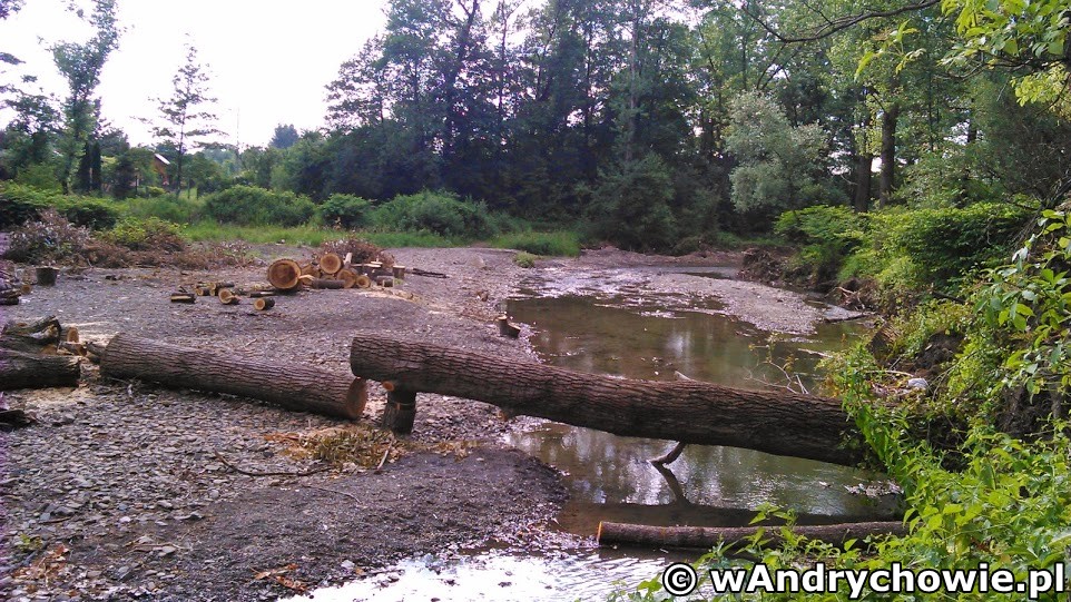 Porządkowanie koryta Wieprzówki po powodzi w maju 2014r. - Andrychów, ul. Olszyny