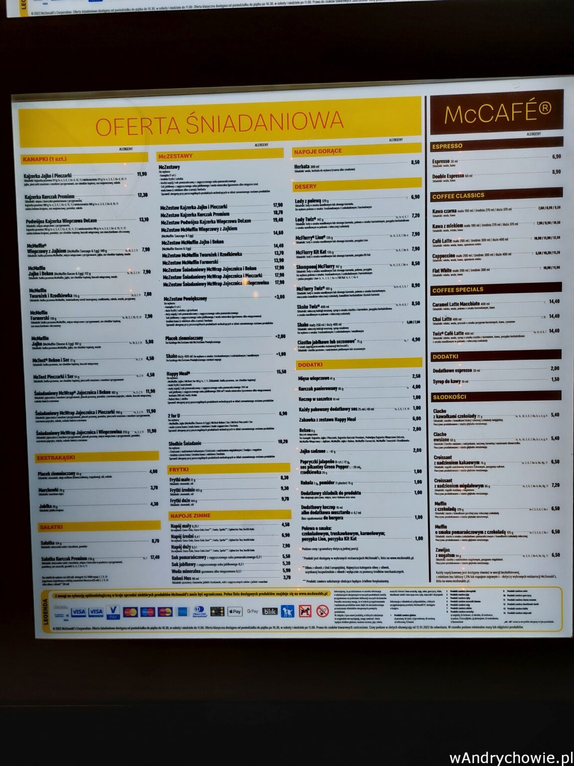 McDonald’s Andrychów menu i cennik Andrychów promocja