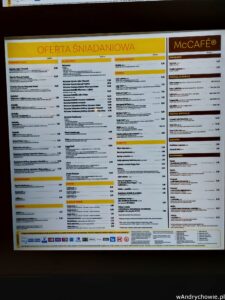 Oferta śniadaniowa McDonald's Andrychów - menu i cennik